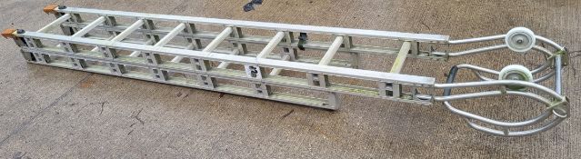 Roof ladder - 2 section - 1x 8 rung, 1x 6 rung - L 2960mm