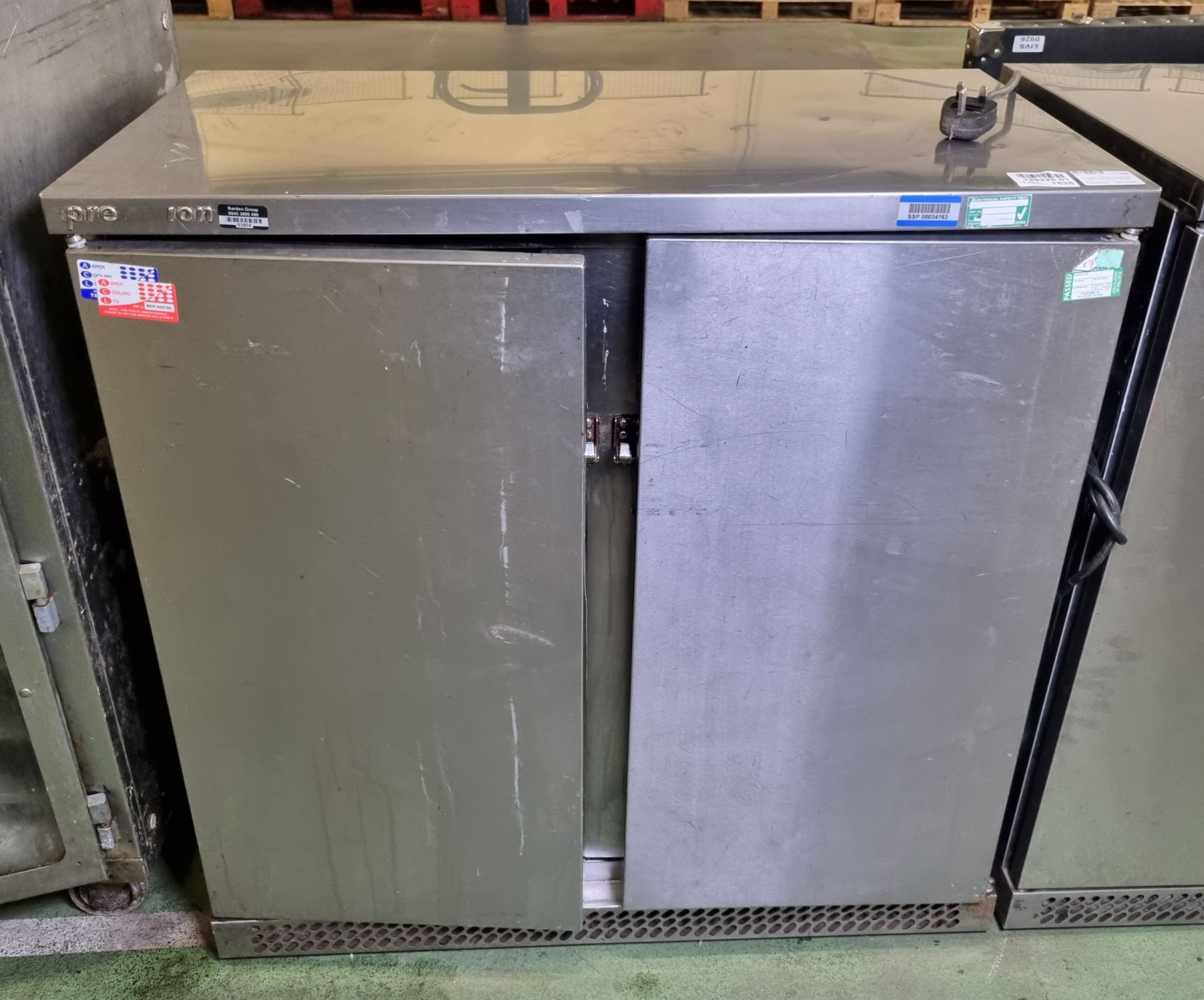 Precision BBS900 stainless steel double door fridge - 900mm W