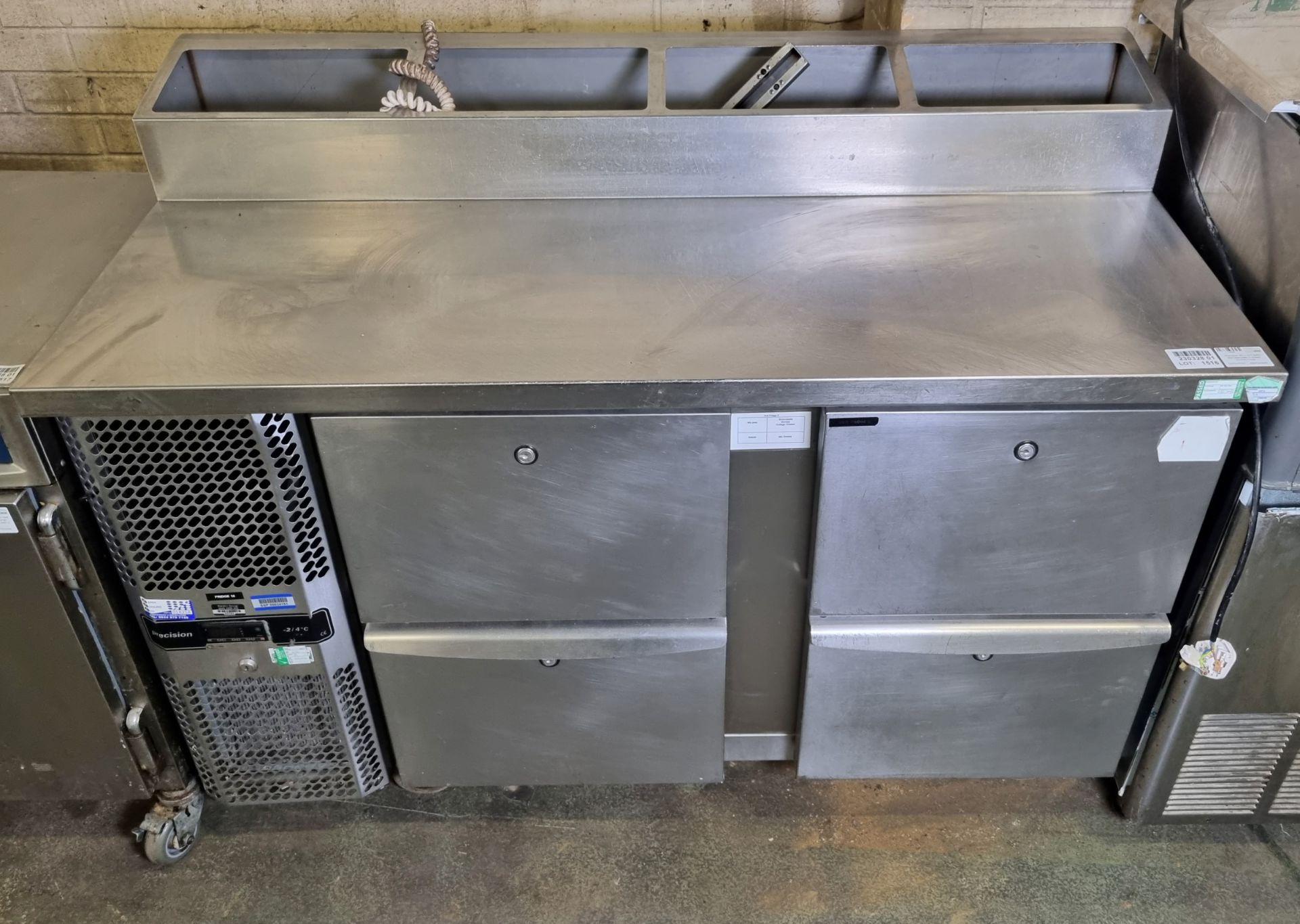 Precision MCU 211 SPG stainless steel 4 drawer counter fridge - 1350mm W - Image 2 of 5