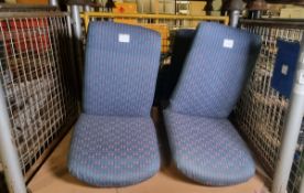 4x Adjustable ships chairs - blue fabric tops