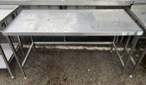 Stainless steel table - dimensions: 165 x 70 x 90cm