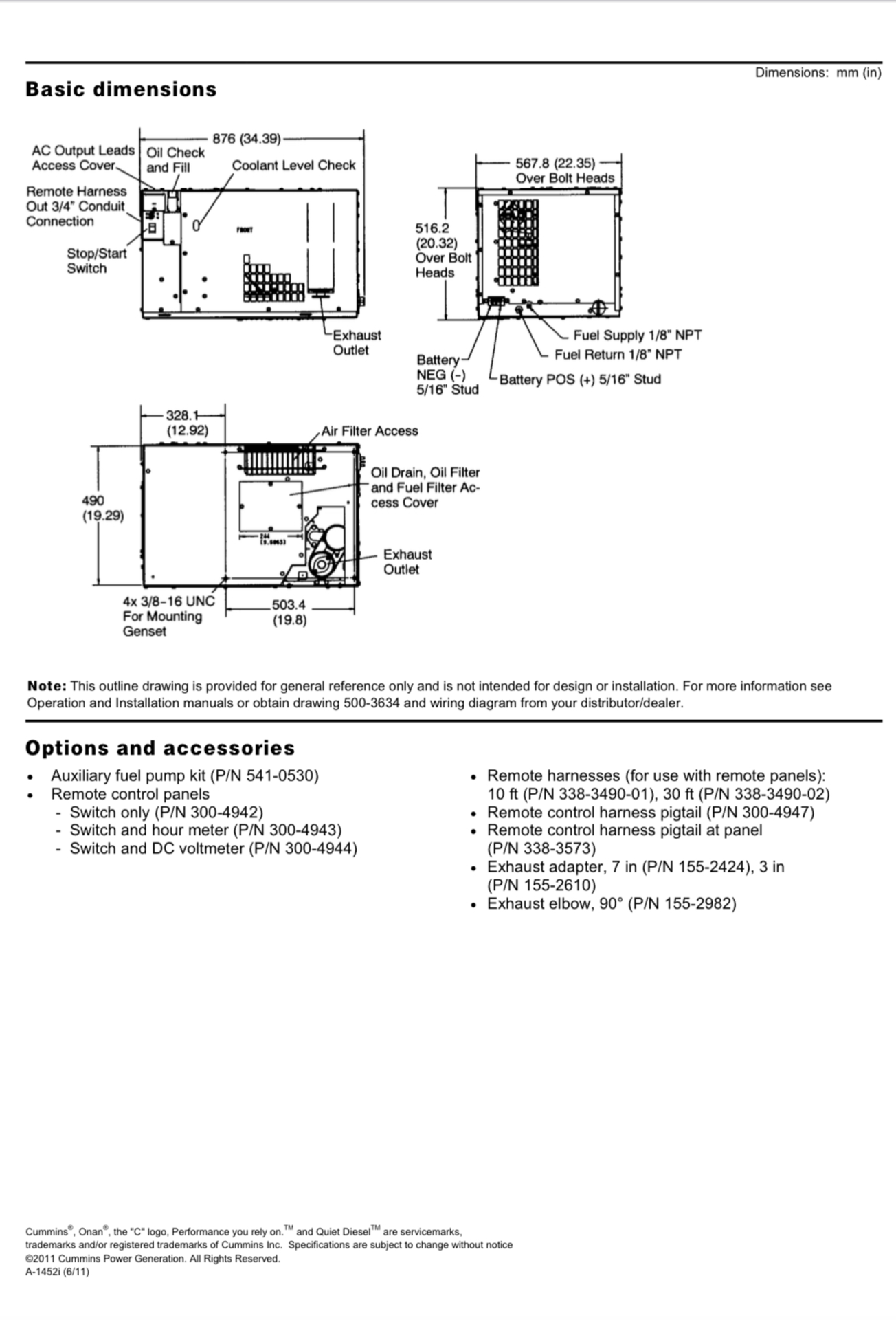 Cummins 5HDKBB-688OH Onan generator (Diesel) spec H - S/N H160981190 - PH1, 4.8KVA 230V 50HZ 3000RPM - Image 11 of 13