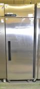 Foster XR600H stainless steel single door upright fridge - 680mm W