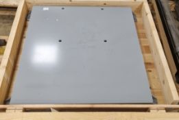 Base plate - 1100 x 1050 x 150mm with flange bases in packing crate - 1300 x 1260mm