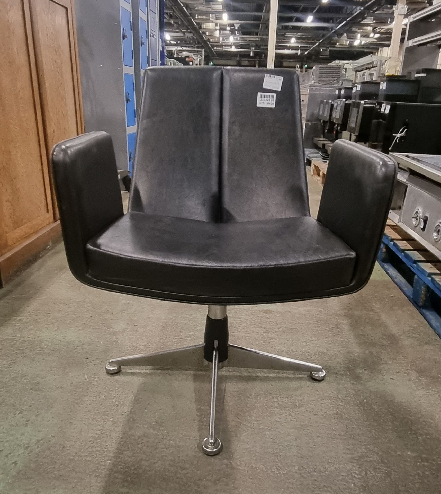 Black padded swivel chair