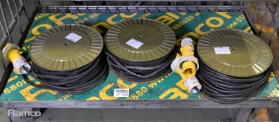 3x Extension cables with Mennekes 3-pin coupling, approx 25m long