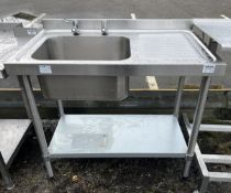 Vogue stainless steel sink unit - 100 x 60 x 90cm