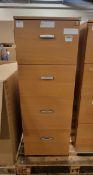4 drawer lockable wooden filing cabinet - 60 x 48 x 132cm