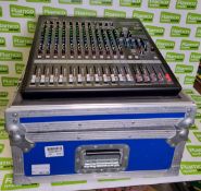 Yamaha MGP16X 16 channel audio mixer in flight case