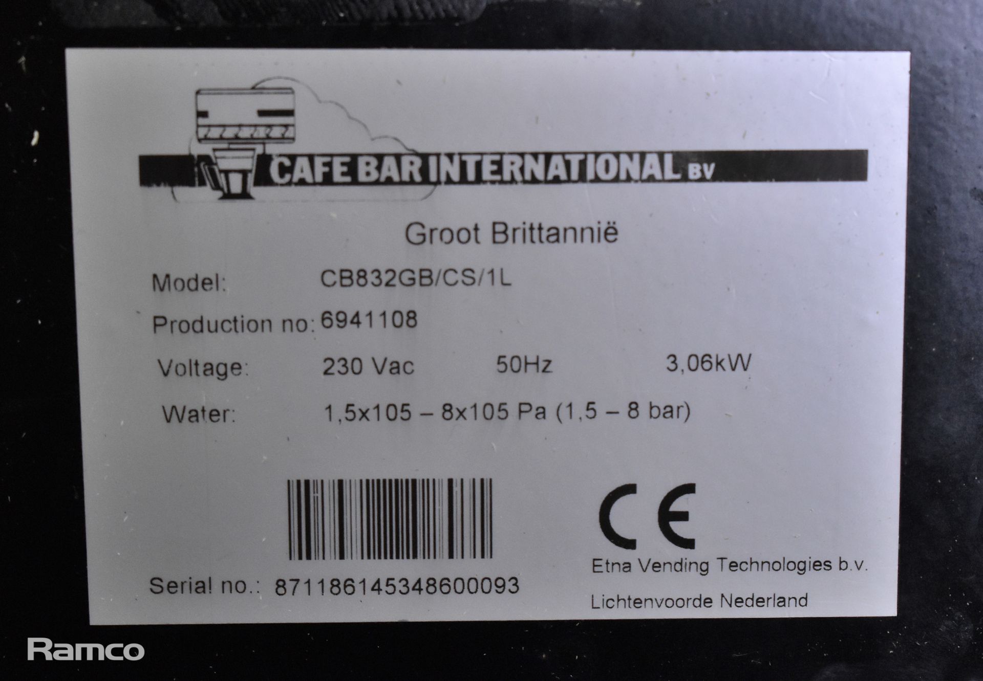 Cafe Bar International CB832GB/CS/1L instant hot drinks machine - Image 6 of 7