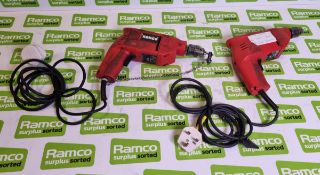 2x Wolf 2121 electric drills 230V