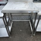 Stainless steel table with upstand - dimensions: 85 x 80 x 110cm