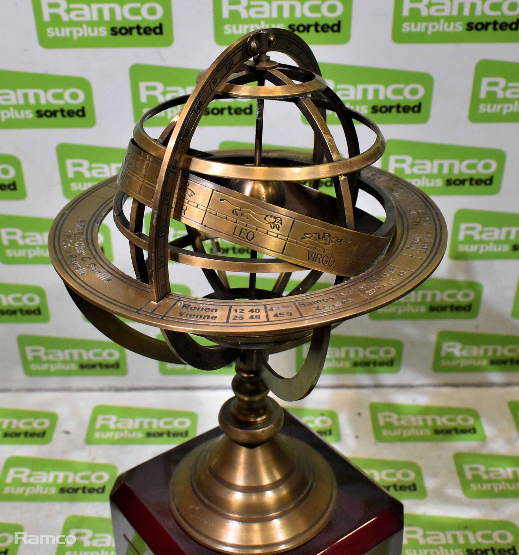 Brass coloured Armillary sphere trophy - Image 3 of 4
