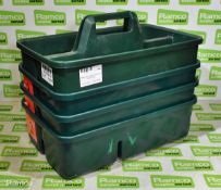 4x Plastic tool carriers - 40x25x12cm