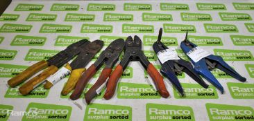 4x Wire crimping tools, 2x O ring expanders