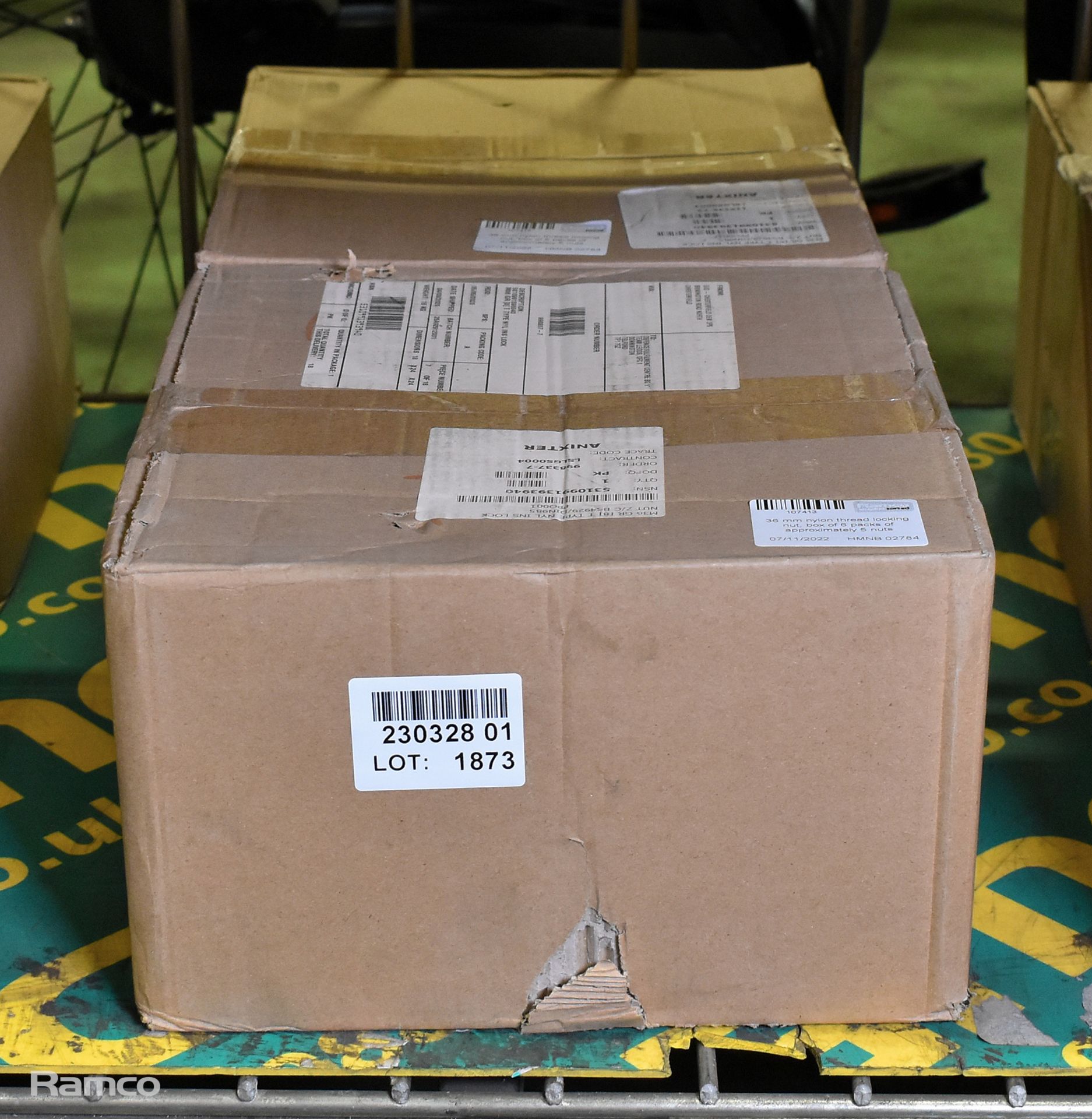 2x boxes of 36 mm nylon thread locking nuts- 6 packs per box - 5 nuts per box