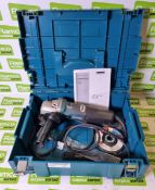 Makita 9564H angle grinder with spare discs and carry case