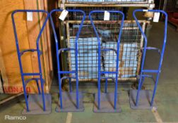 4x Blue cylinder trolleys (missing wheels)