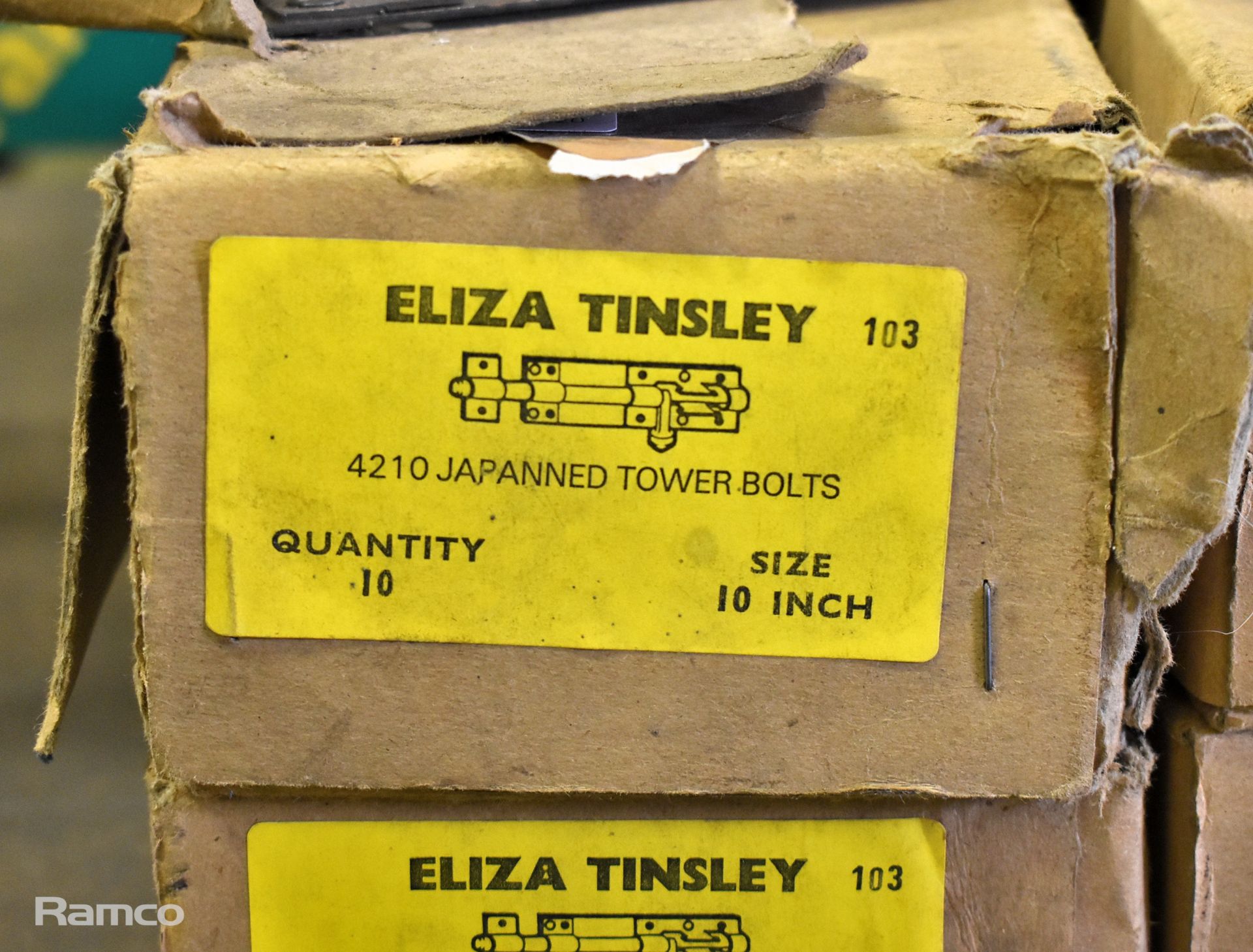 5x packs of Eliza Tinsley 4210 10 inch japanned tower bolts - pack of 10 - Image 3 of 3