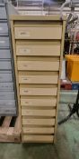 Lockable 10 draw filing cabinet - 66 x 41 x 135cm