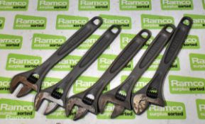 5x Facom 12 inch adjustable wrenches