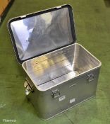 Aluminium storage box with lid - L 56 x W 38 x H 37 cm
