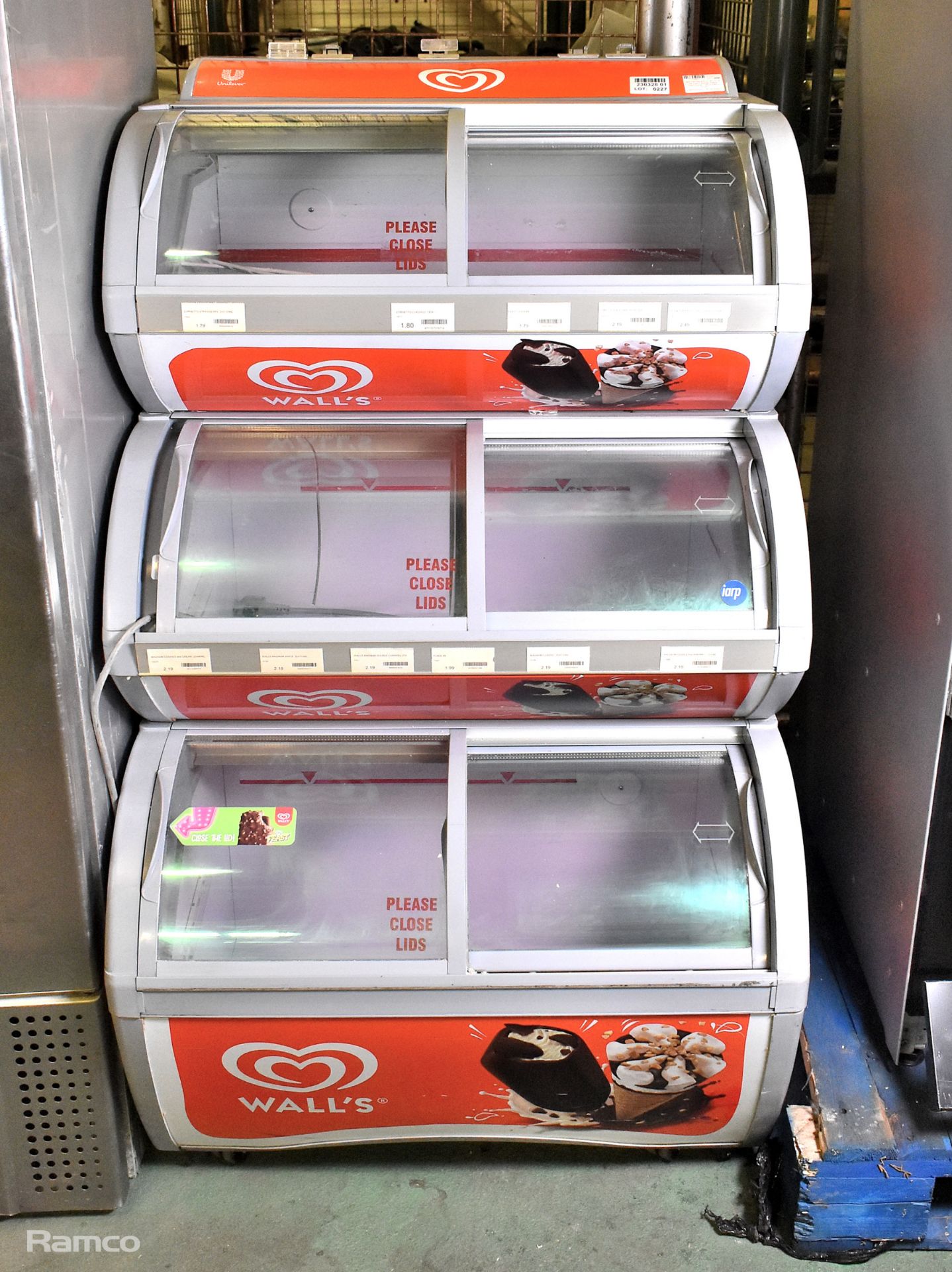 Iarp visimax slim 3 LED 3 tier Ice cream display freezer, 240V 50Hz - L 80 x W 85 x H 135