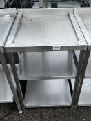 Stainless steel draining table with 2 bottom shelves - dimensions: 60 x 65 x 95cm