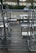 Stainless steel 4 shelf racking - 102 x 61 x 183cm