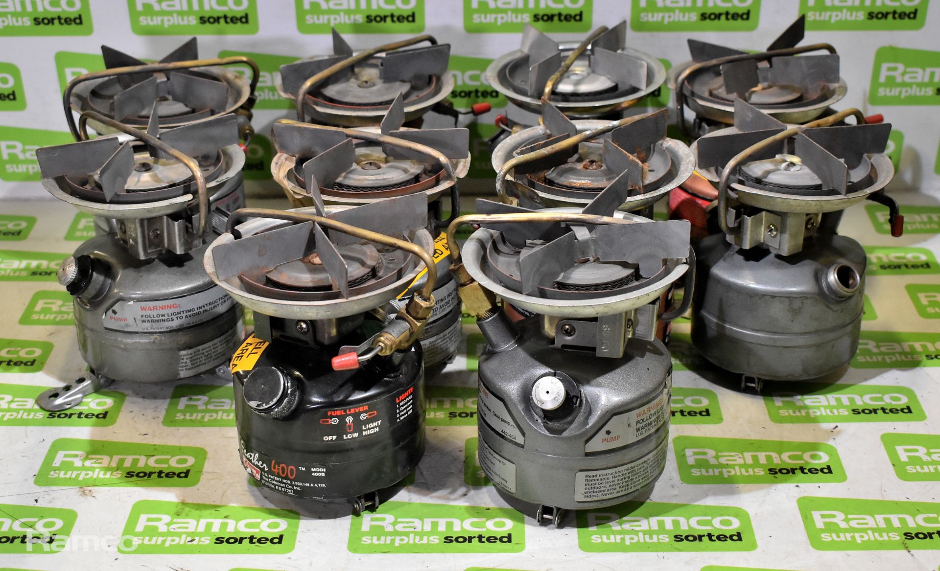 10x Coleman mini dual fuel stoves - see pictures for models & types