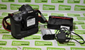 Canon EOS-1D X mark II digital camera body, Canon LC-E19 charger, 2x Canon LP-E19 batteries