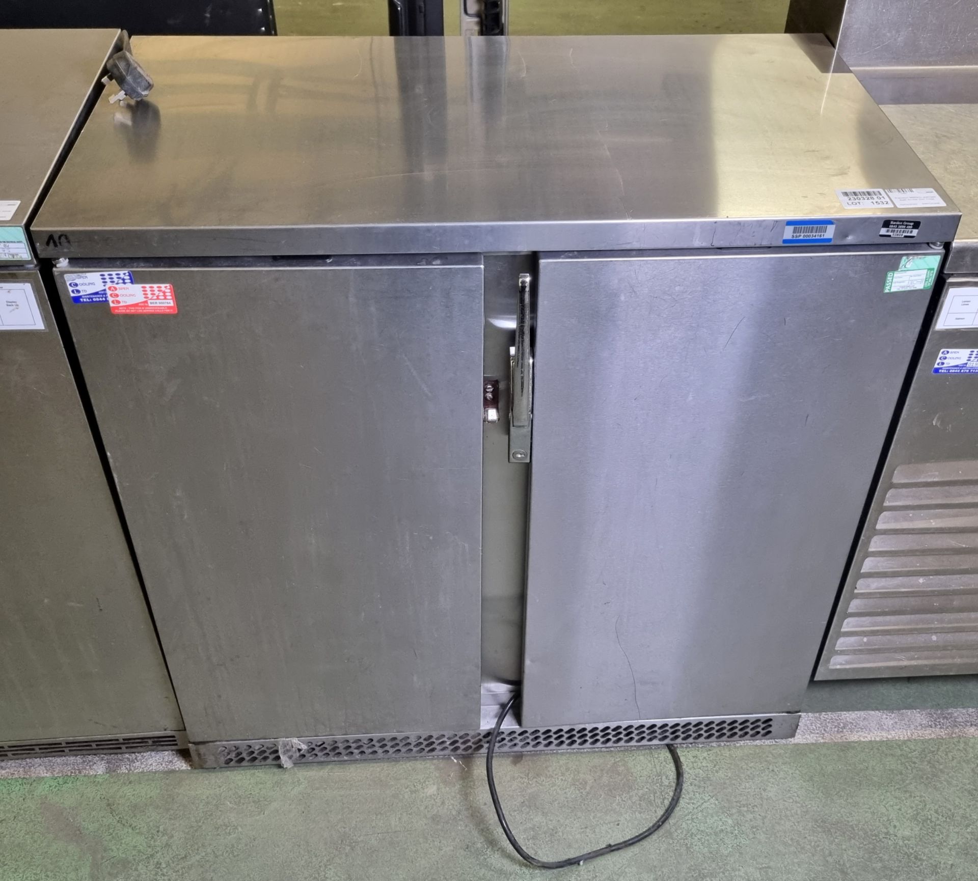 Precision BBS900 stainless steel double door fridge - 900mm W - Image 2 of 3