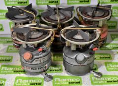 5x Coleman mini dual fuel stoves - see pictures for models & types