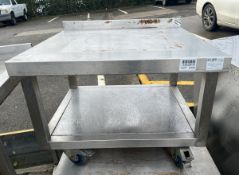 Stainless steel 2 tier trolley - dimensions: 70 x 70 x 55cm