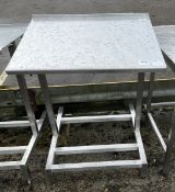 Stainless steel adjustable tilt table - dimensions: 80 x 60 x 95cm