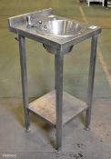 Stainless steel single washbasin - 50x40x95cm