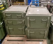 3x Wooden crates - 70 x 60 x 40cm & 2x Wooden crates - 70 x 60 x 20cm