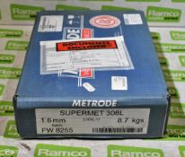 Metrode Supermet 308L welding rod 1.6x280mm chrome/nickel - 3 tubes (approx 462 pieces per tube)