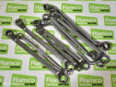 Ring Spanners - various sizes - 10 in total