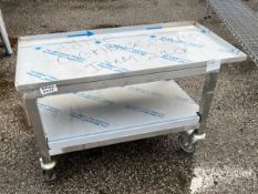 Stainless steel 2 tier portable unit - L79 x W41 x H48cm