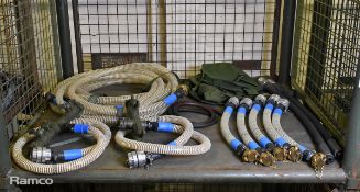Non metallic hoses of multiple lengths and diameters with hose covers