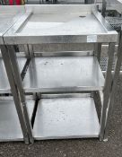 Stainless steel draining table with 2 bottom shelves - dimensions: 60 x 65 x 95cm