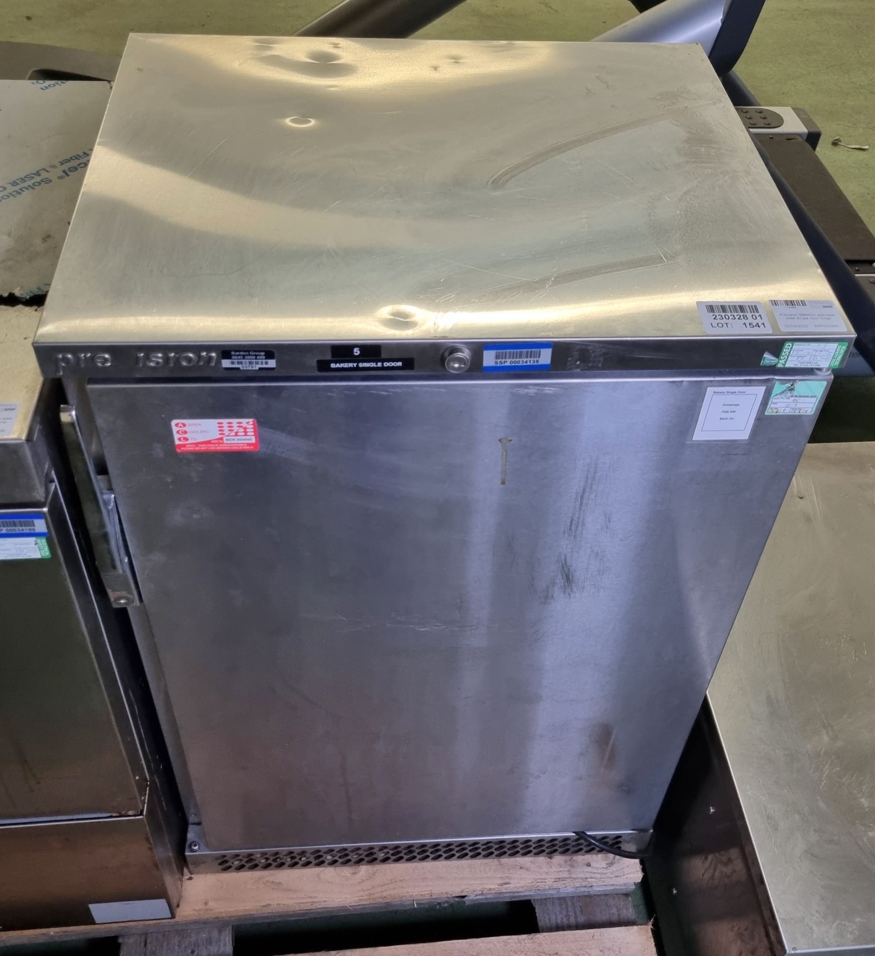 Precision BBS600 stainless steel single door fridge - 600mm W - Image 2 of 4