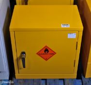 Metal chemical storage cabinet - L460 x D300 x H460mm - no keys - yellow