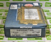 Metrode Supermet 308L welding rod 1.6x280mm chrome/nickel - 3 tubes (approx 462 pieces per tube)