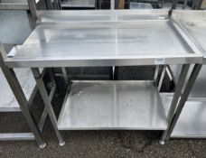 Stainless steel pass through table - 108 x 70 x 92cm