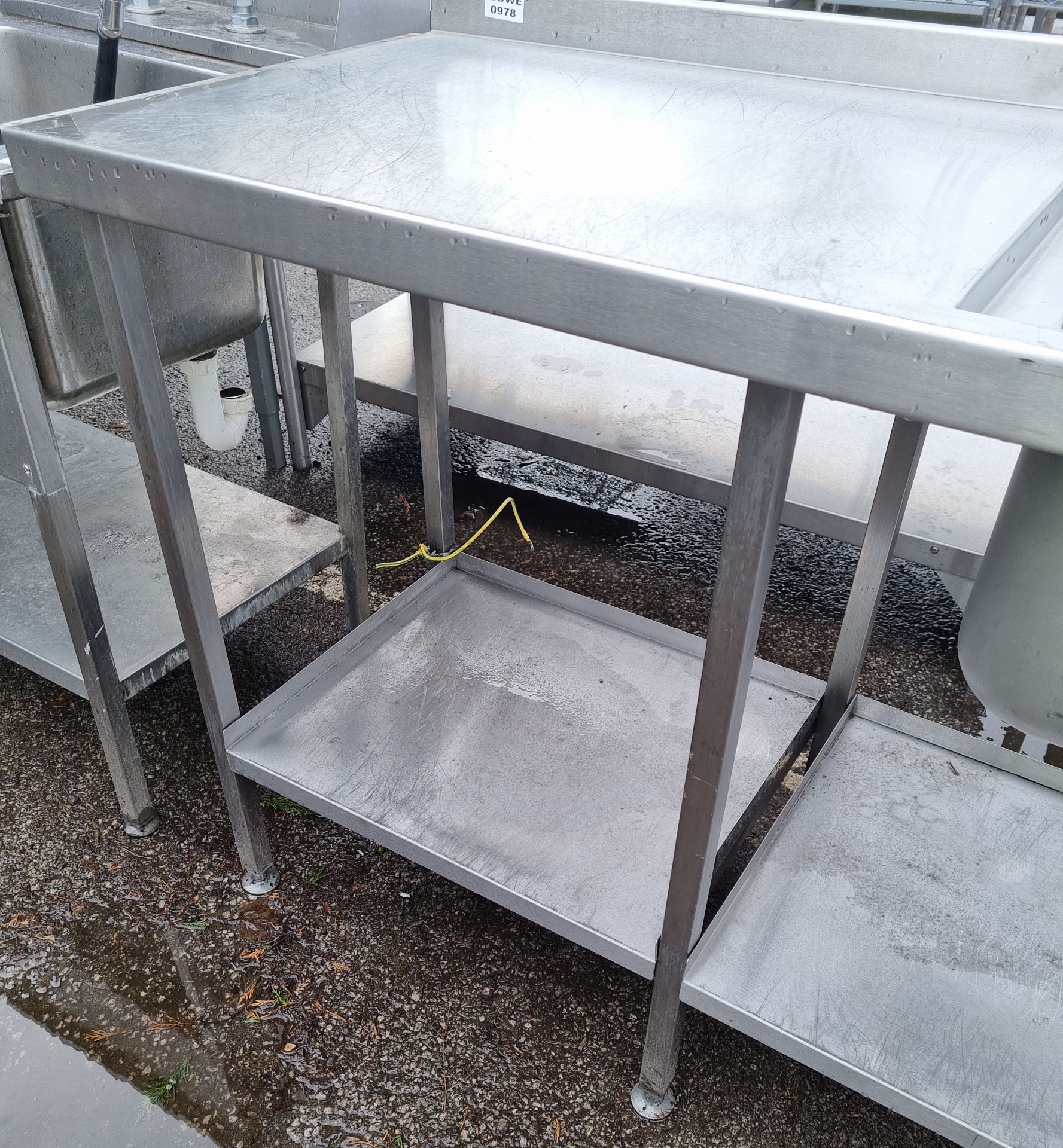Stainless steel preparation table with sink - 203 x 62 x 108cm - Bild 3 aus 3