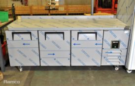 Iceinox CTS 515 CR 3 door refrigerated counter - 3 adjustable shelves - 2000mm W