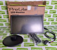 IIyama ProLite E2083HSD 20 inch monitor with 1600 x 900 resolution - in box with stand and plug