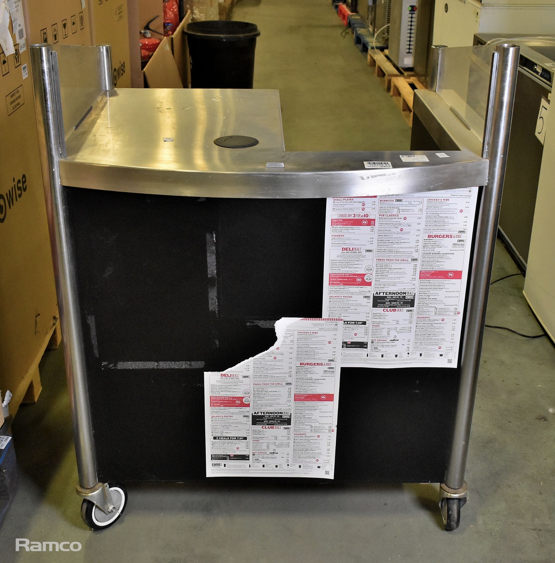 Mobile counter for food service - L900 x D715 x H1140mm
